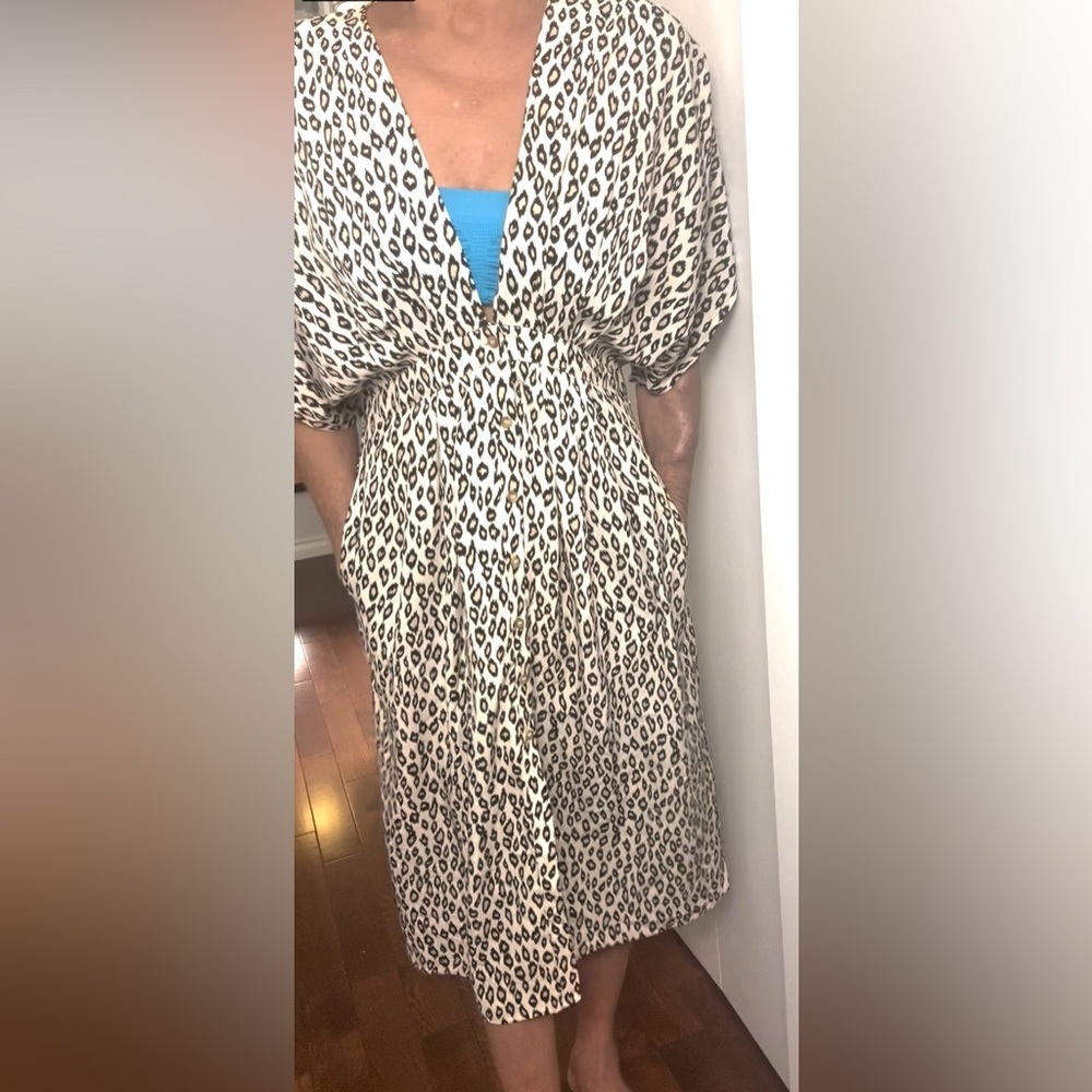 NWT mittoshop Leoperd Maxi Duster Deep V